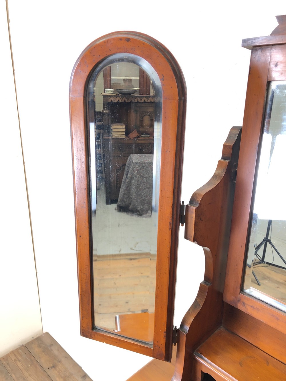 Antique Satin Walnut Dressing Table Chest View V