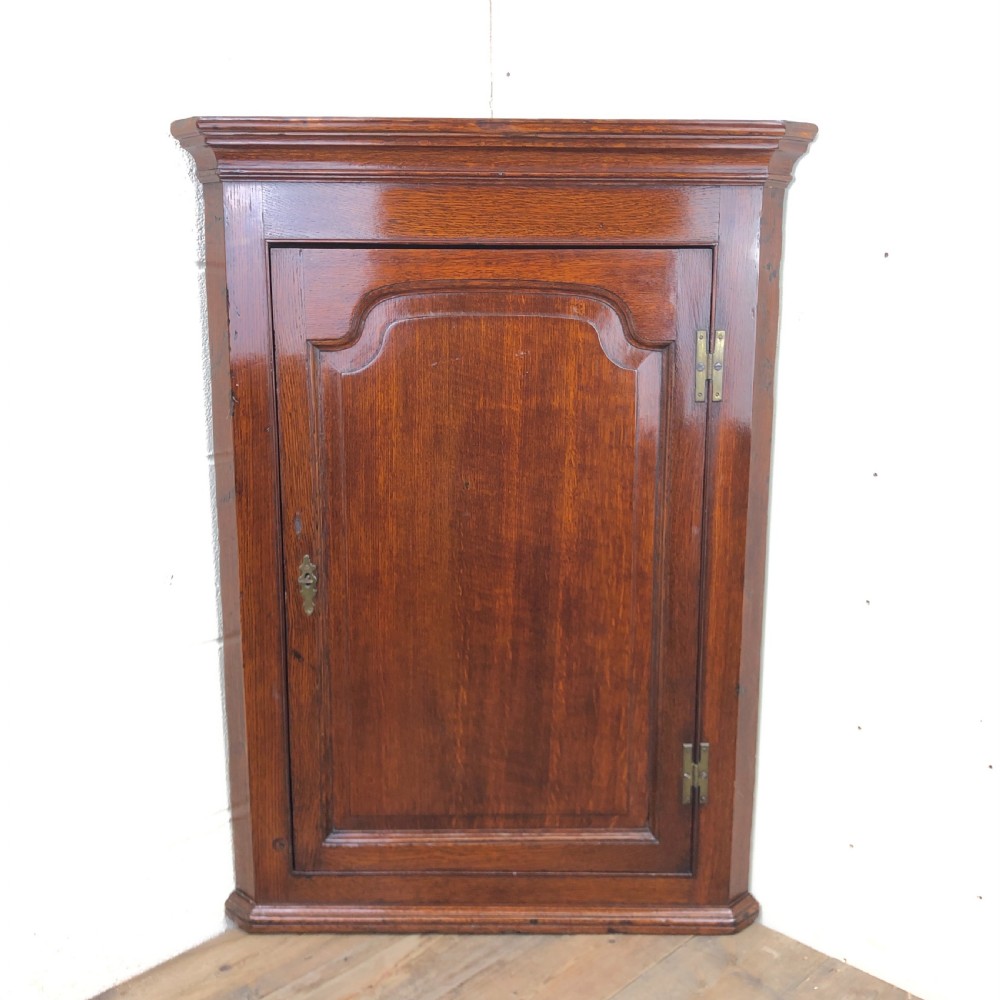 Antique Oak Hanging Corner Cupboard