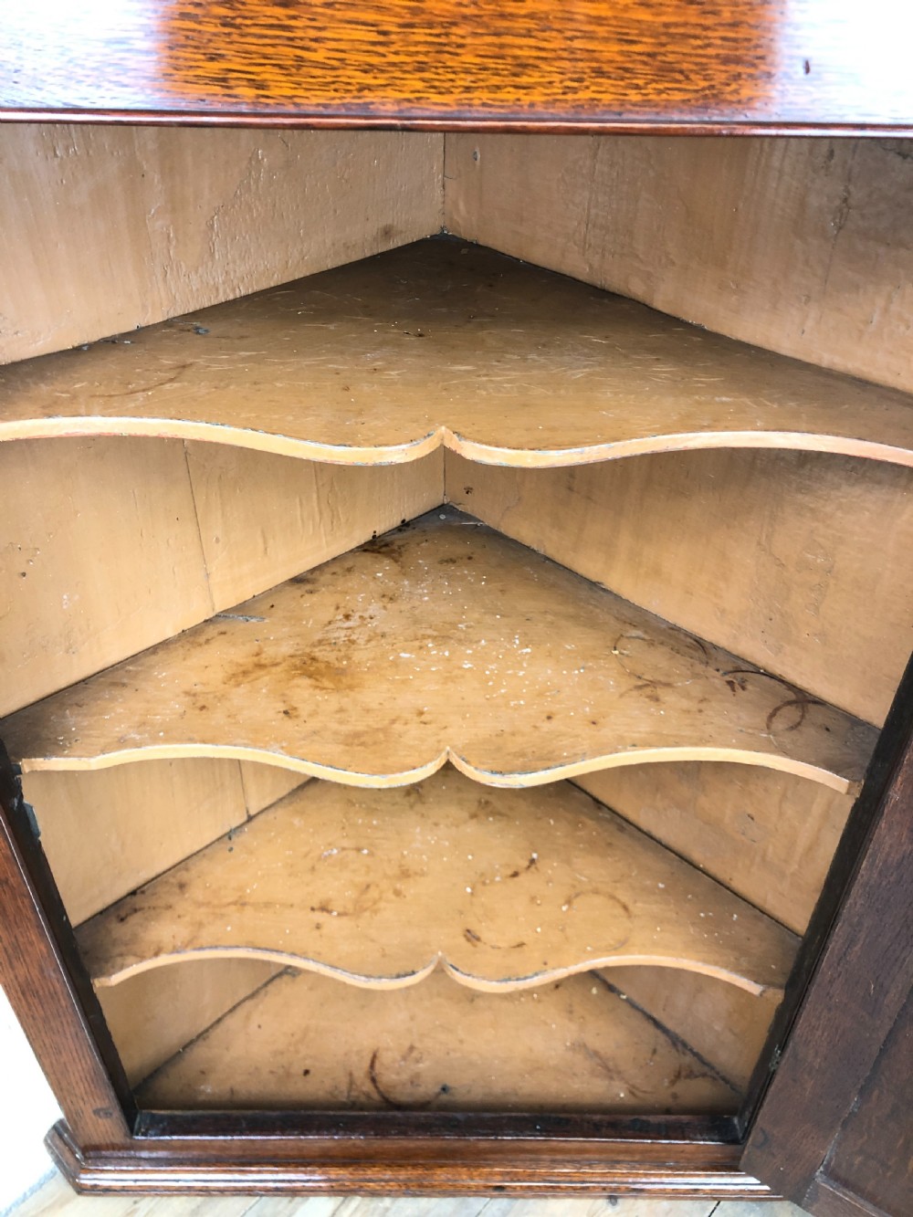 Antique Oak Hanging Corner Cupboard View IV