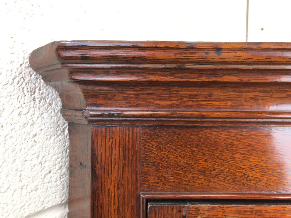 Antique Oak Hanging Corner Cupboard View V