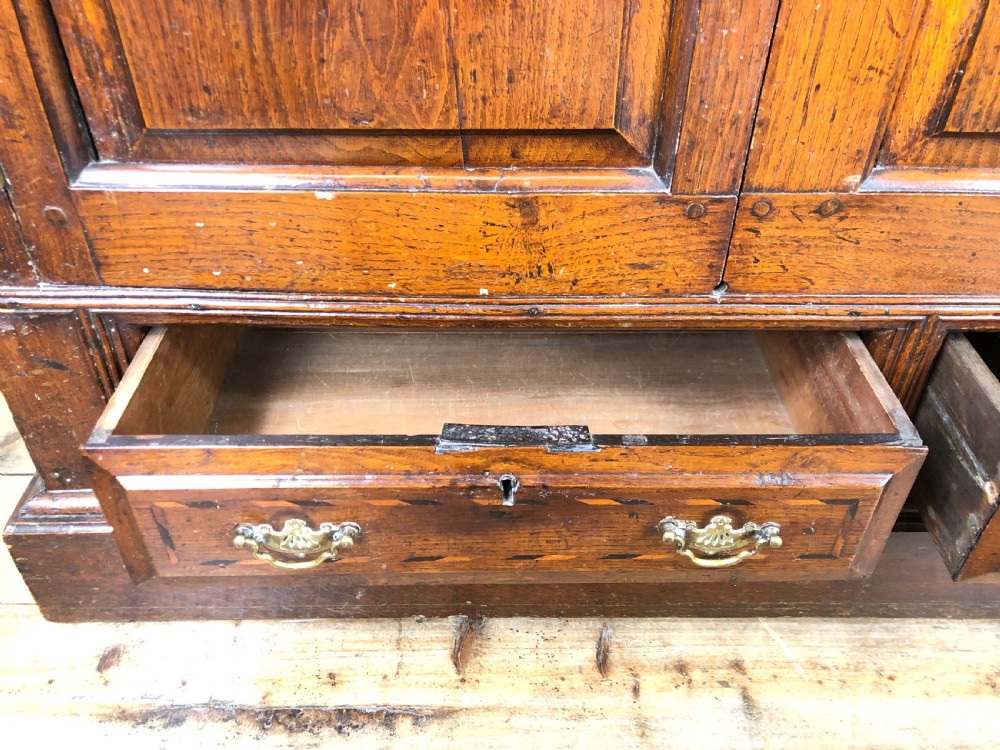 18th Century Oak Coffer Cupboard View V