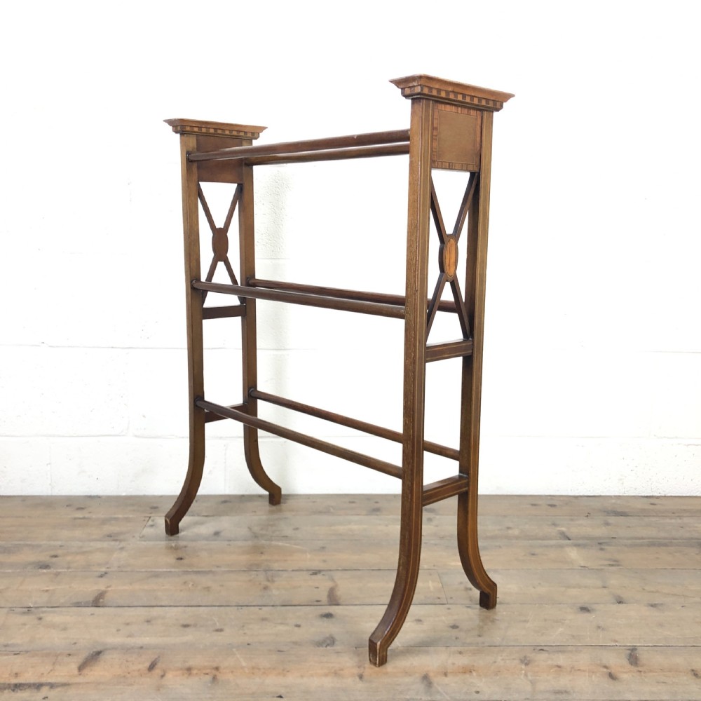 Antique Mahogany and Satinwood Towel Rail