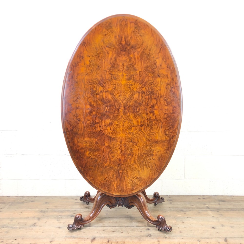 Victorian Burr Walnut Tilt Top Table