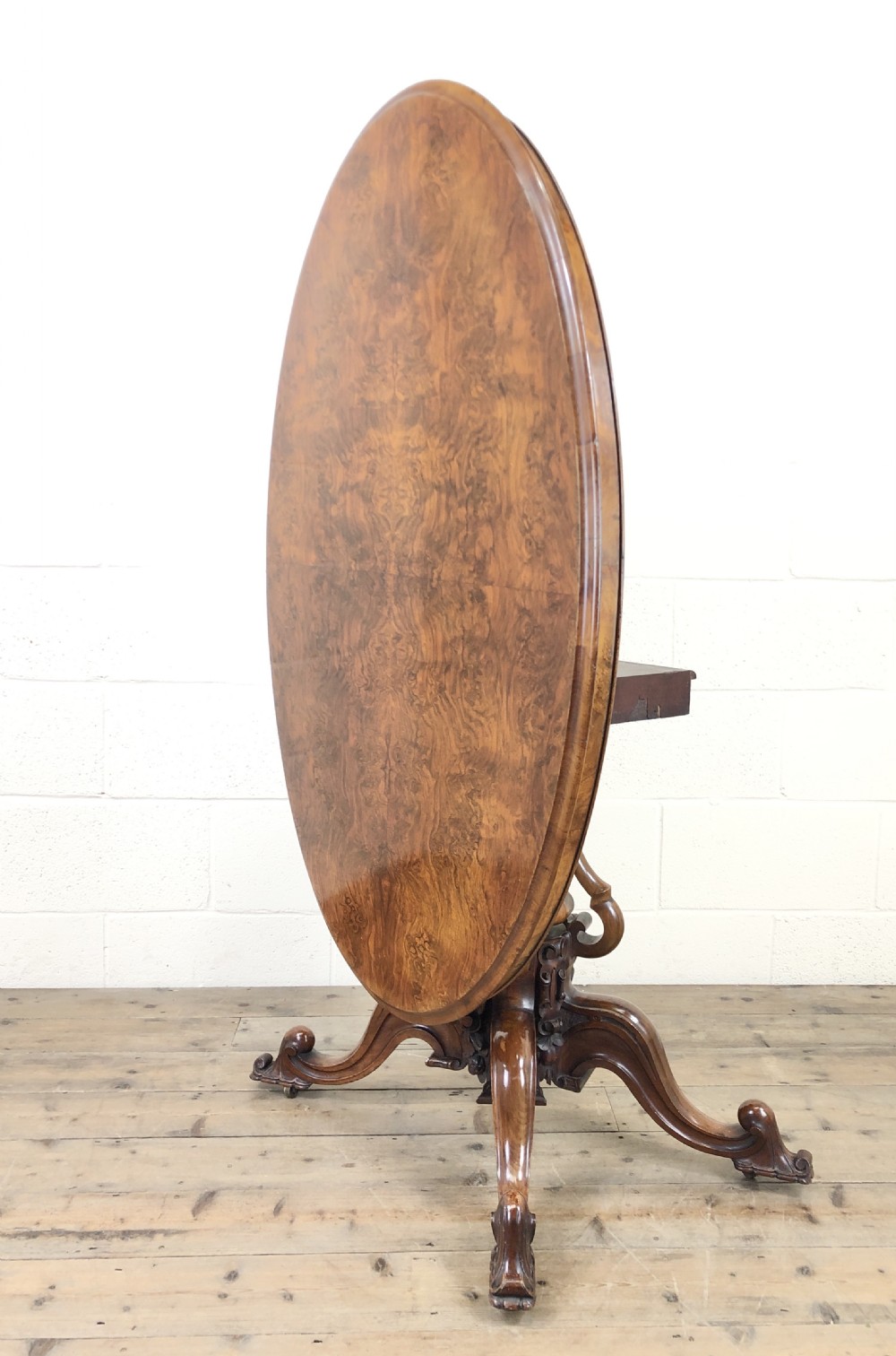 Victorian Burr Walnut Tilt Top Table View II