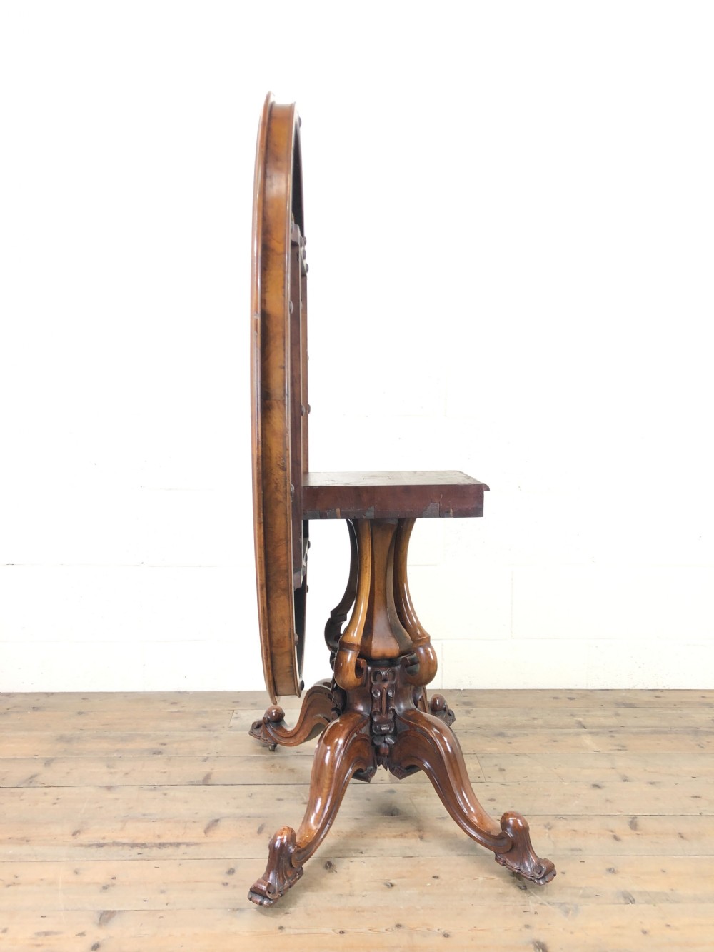 Victorian Burr Walnut Tilt Top Table View III