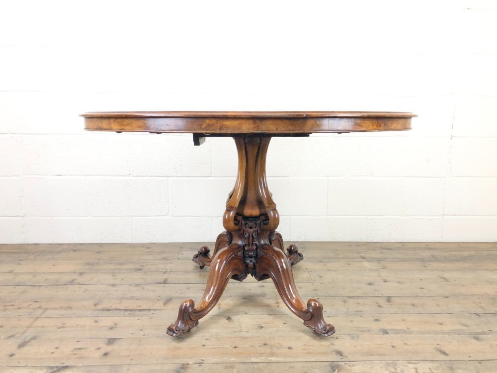 Victorian Burr Walnut Tilt Top Table View IV