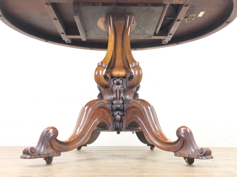 Victorian Burr Walnut Tilt Top Table View VII