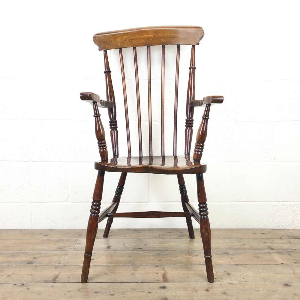 Early 20th Century Beech and Elm Elbow Chair