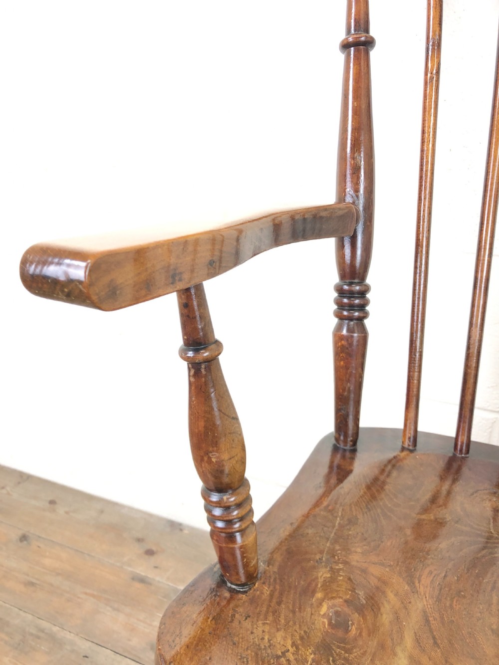 Early 20th Century Beech and Elm Elbow Chair View IV
