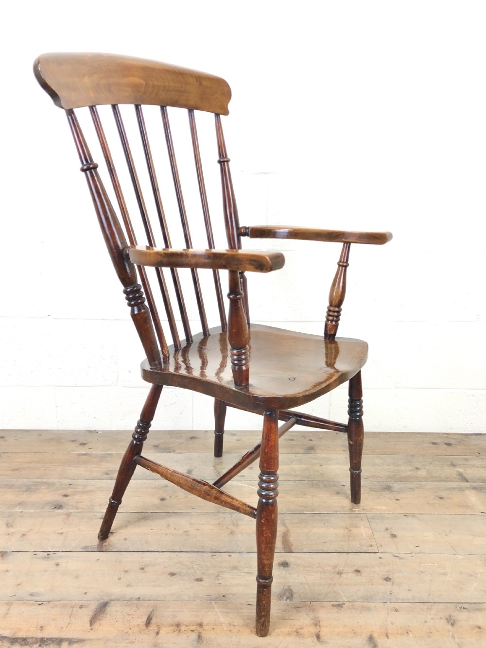 Early 20th Century Beech and Elm Elbow Chair View IX