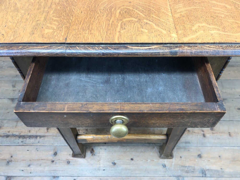Early 20th Century Arts and Crafts Drop Leaf Table View IV