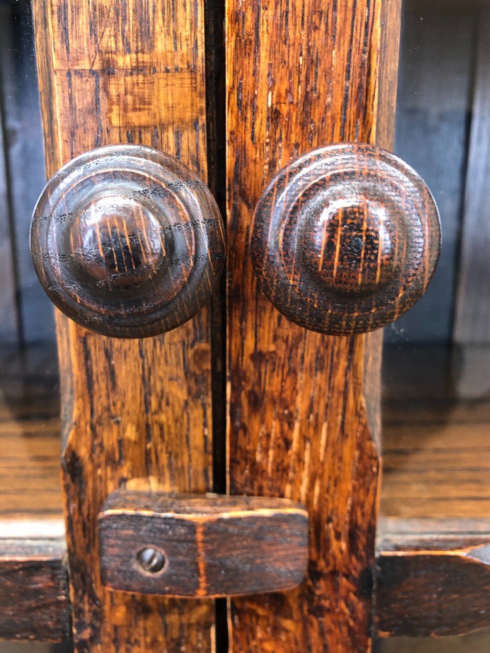 Antique Oak Glazed Bookcase View V