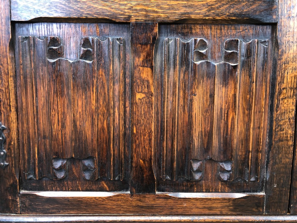 Antique Oak Glazed Bookcase View VII