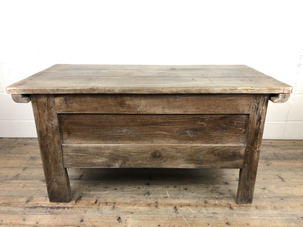 Antique 19th Century Oak Dough Bin with Sliding Lid