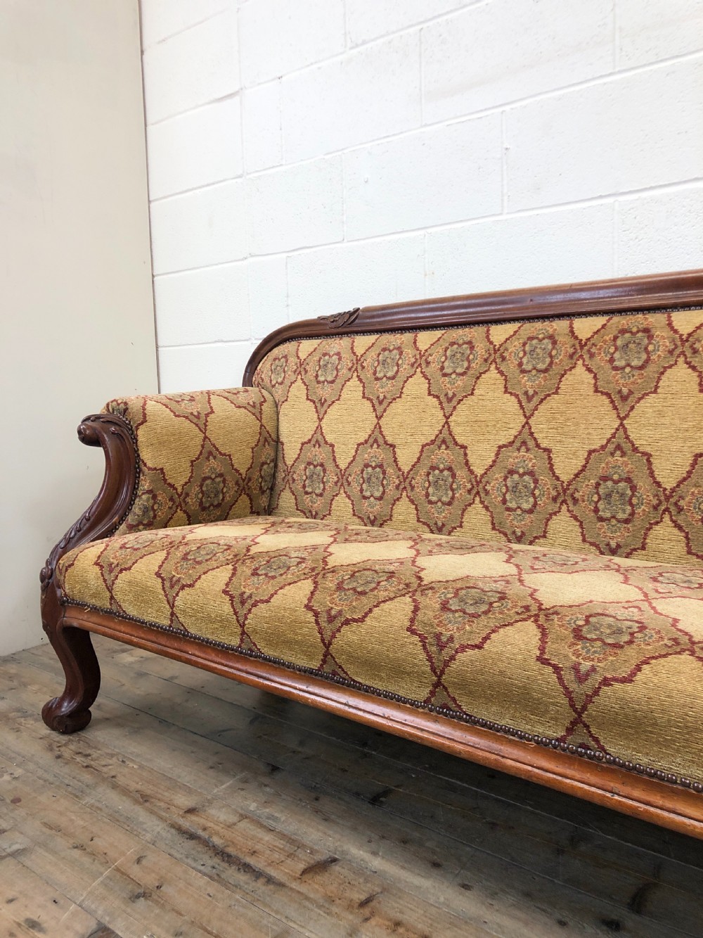 Victorian Carved Mahogany Sofa  View IV