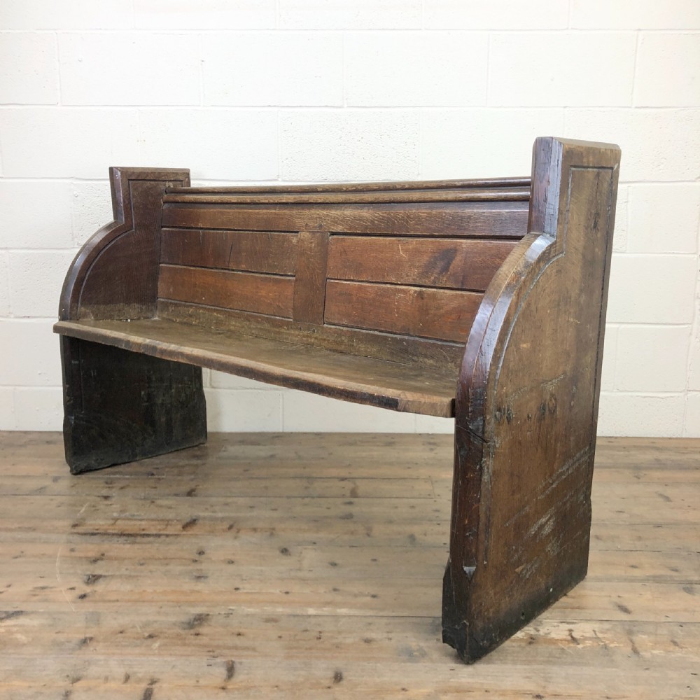 Victorian Antique Oak Church Pew