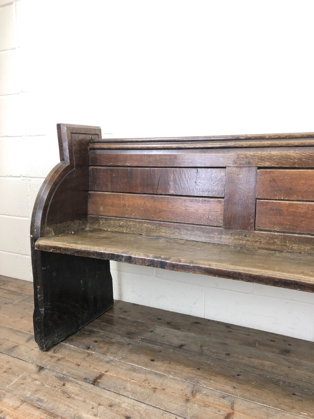Victorian Antique Oak Church Pew View VI
