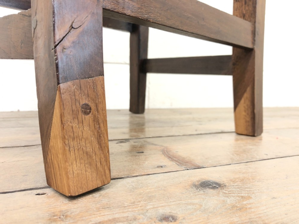 Harlequin Set of 19th Century Welsh Oak Ball and Rail Back Chairs View VI