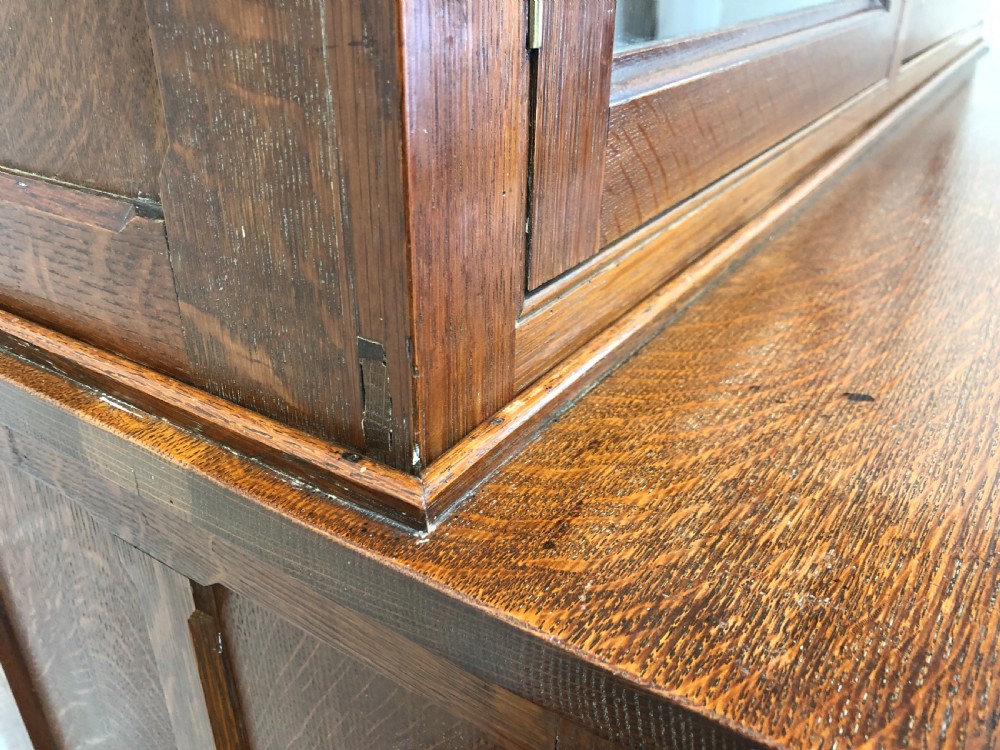 Late 19th Century Welsh Oak Two Stage Cupboard with Glazed Top  View V
