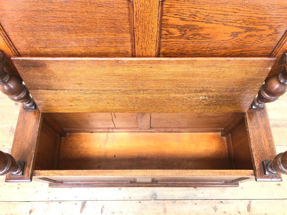 Antique Narrow Oak Hall Bench View VI