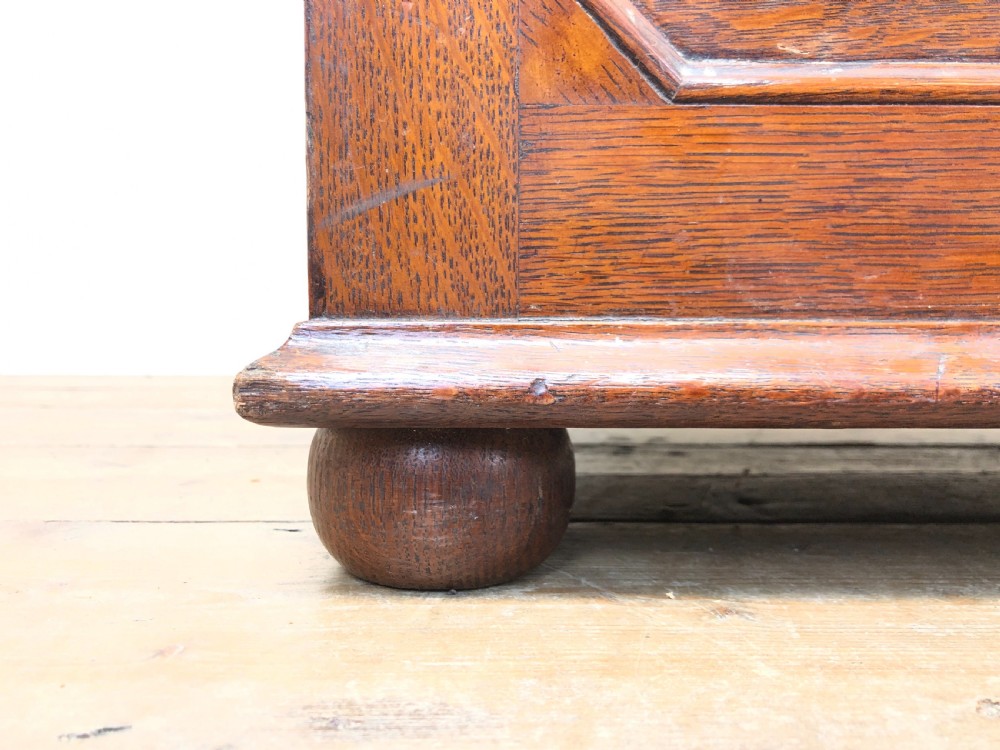 Antique Narrow Oak Hall Bench View VIII