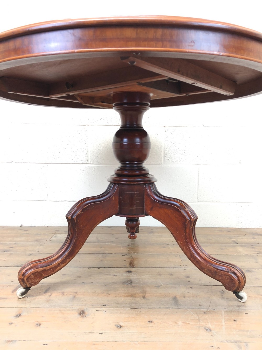 Victorian Mahogany Circular Snap Top Table View IV
