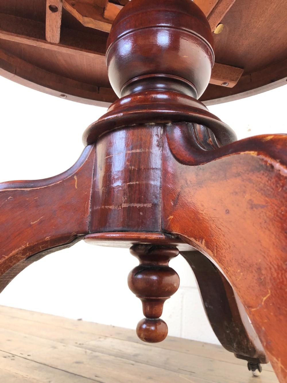 Victorian Mahogany Circular Snap Top Table View V