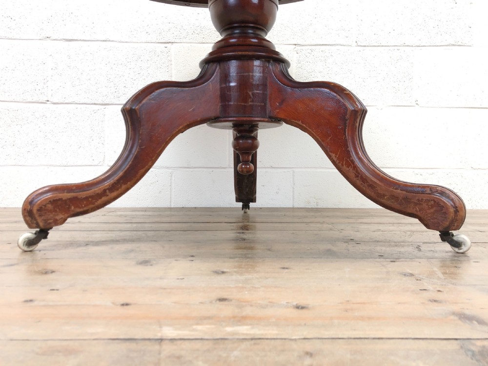 Victorian Mahogany Circular Snap Top Table View VI