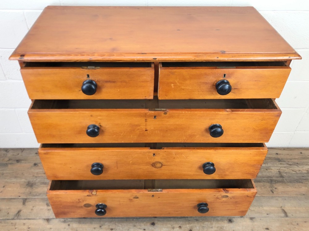 Antique Stained Pine Chest of Drawers View III