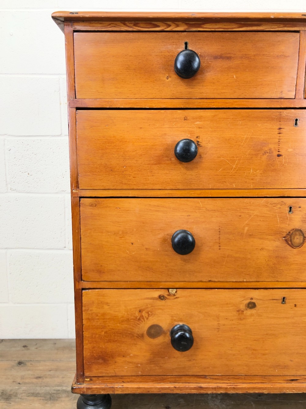 Antique Stained Pine Chest of Drawers View V