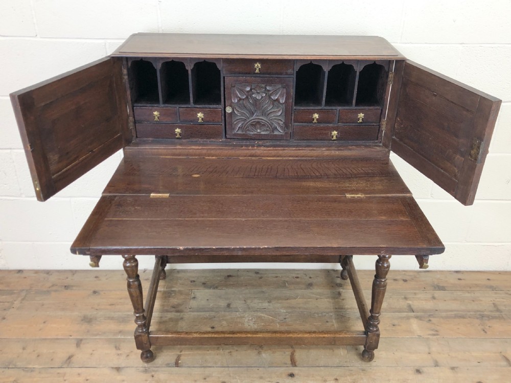 Antique Oak Carved Desk  View IV