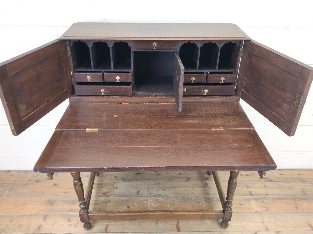Antique Oak Carved Desk  View V