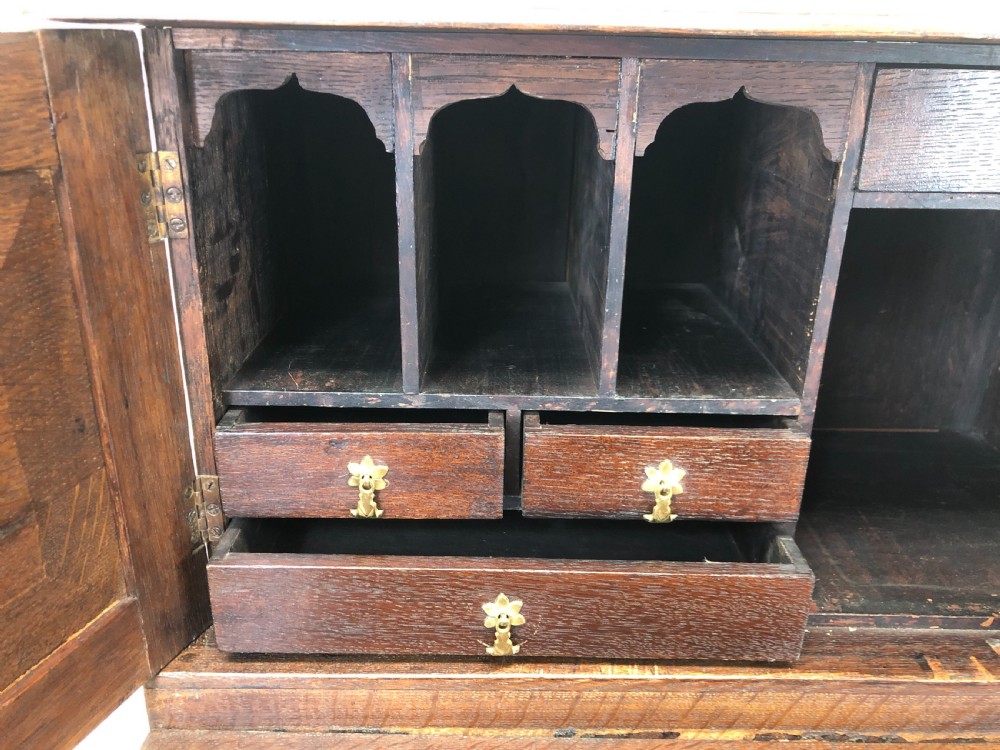 Antique Oak Carved Desk  View VI