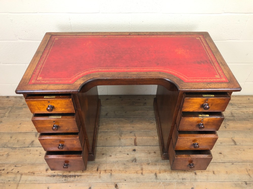 19th Century Mahogany Kneehole Writing Desk View III