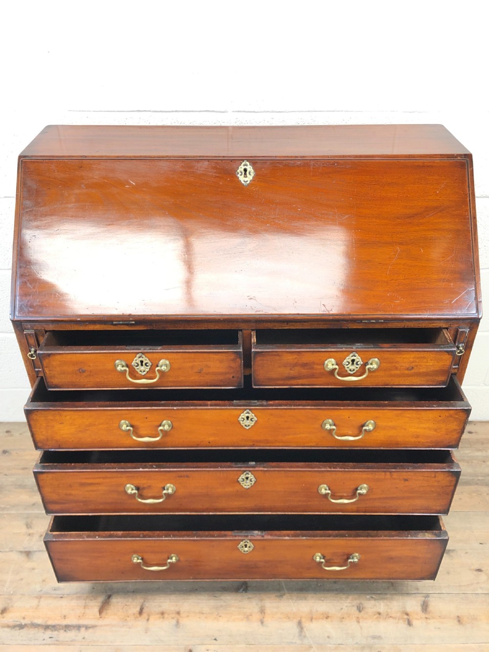 Antique George III Mahogany Bureau View II