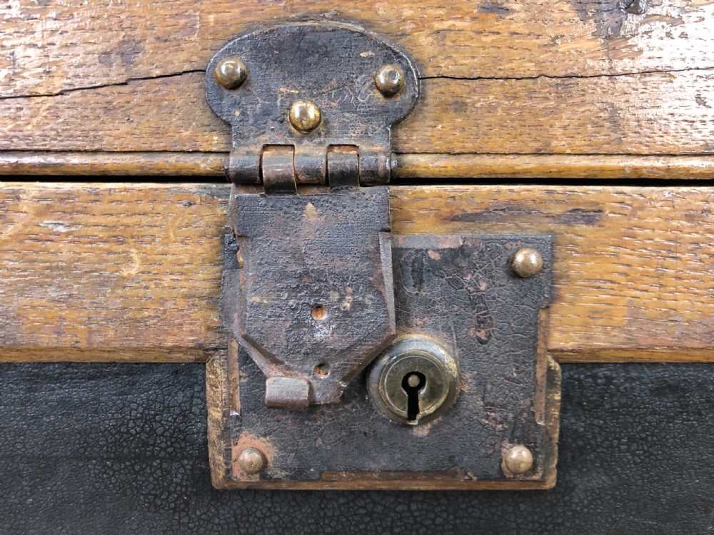 Early 20th Century Wooden Bound Trunk View VII