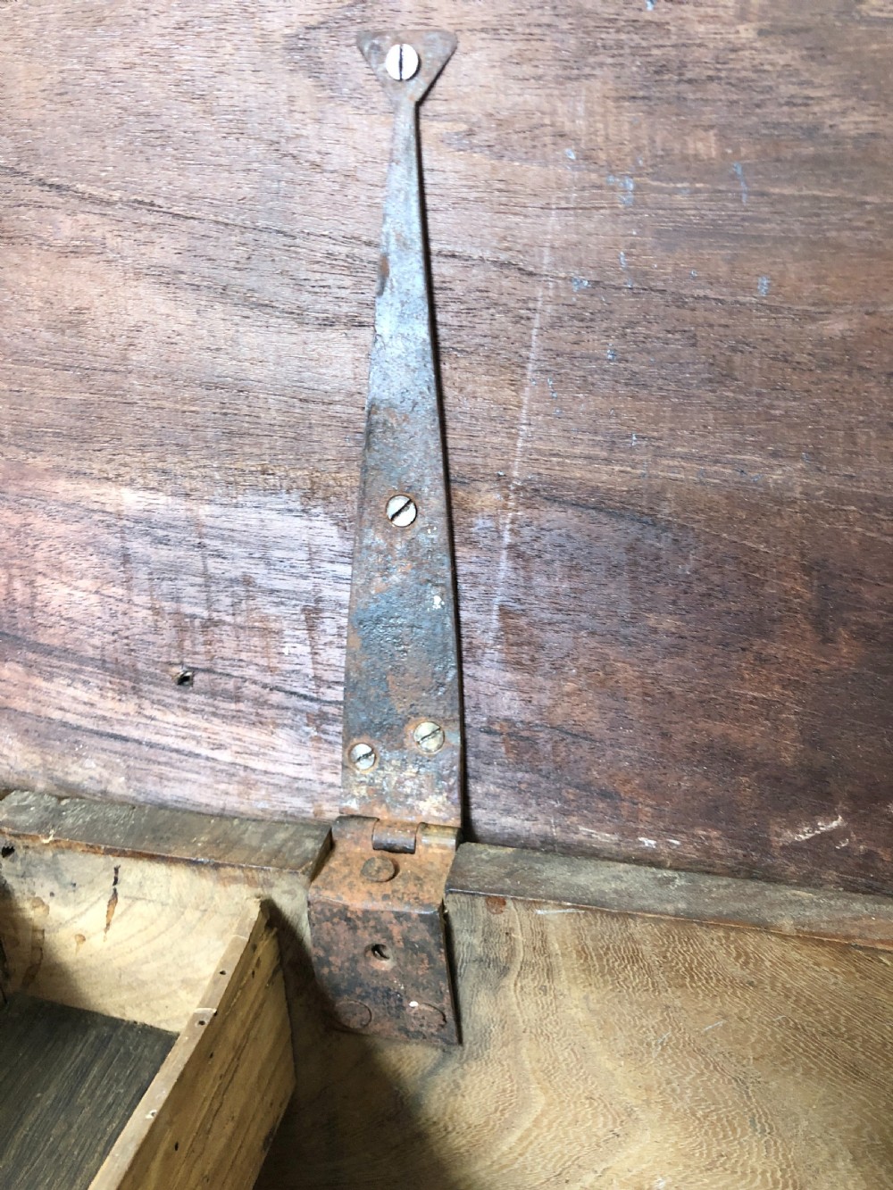 Antique Rustic Elm Trunk  View V