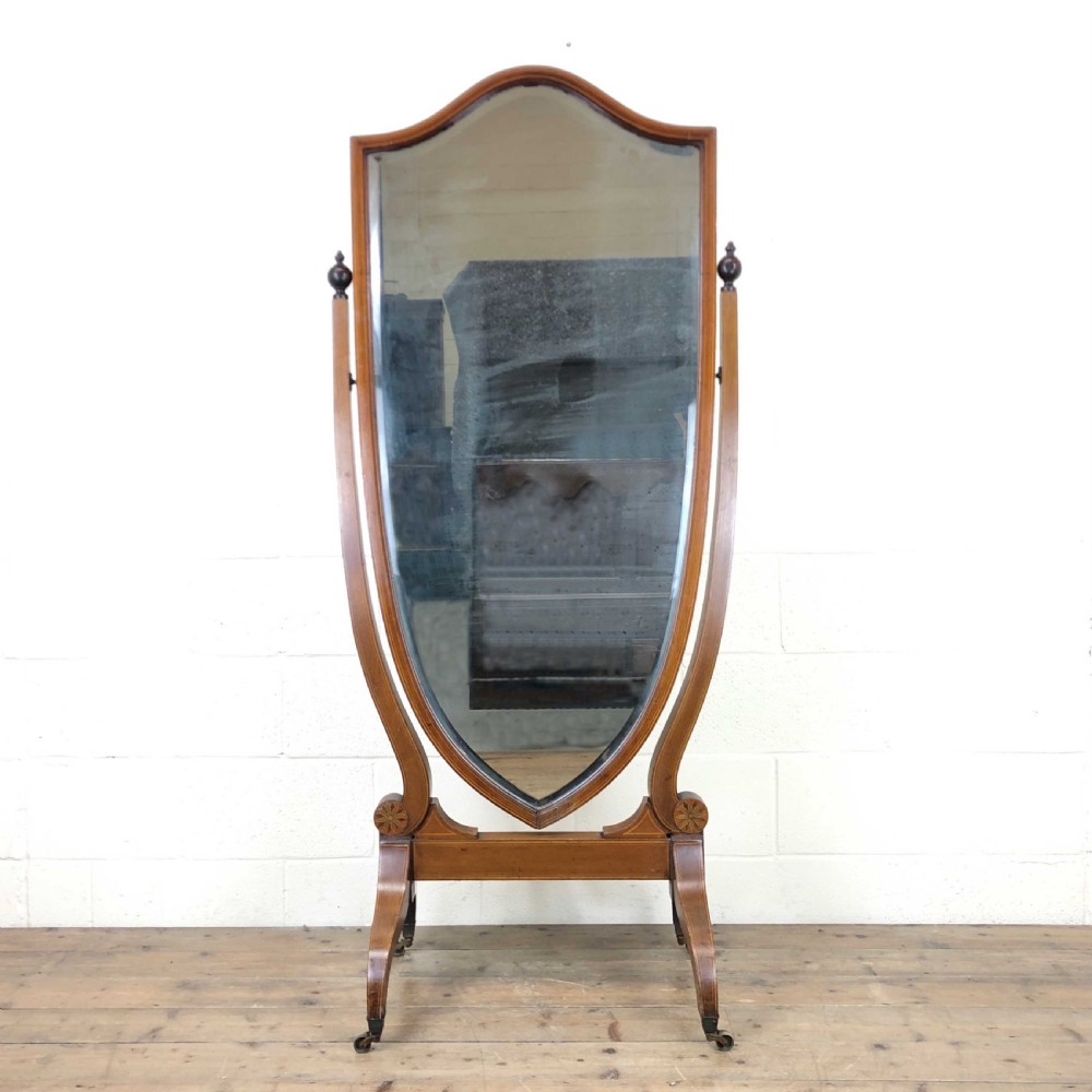 Large 19th Century Shield-Shaped Mirror