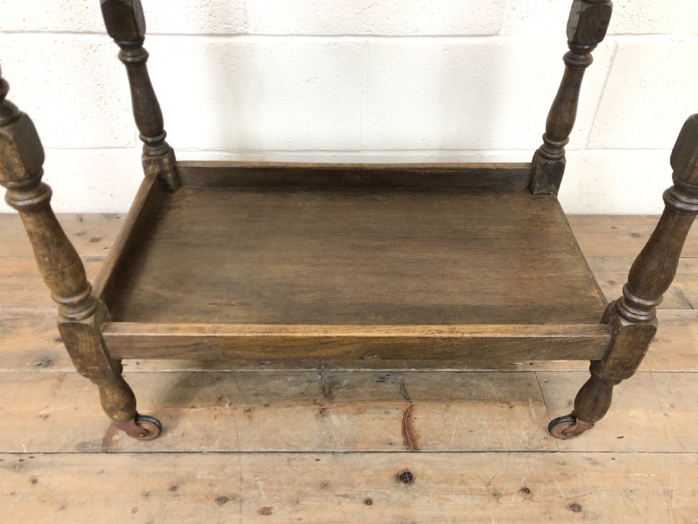 Antique Oak Drinks Trolley View III