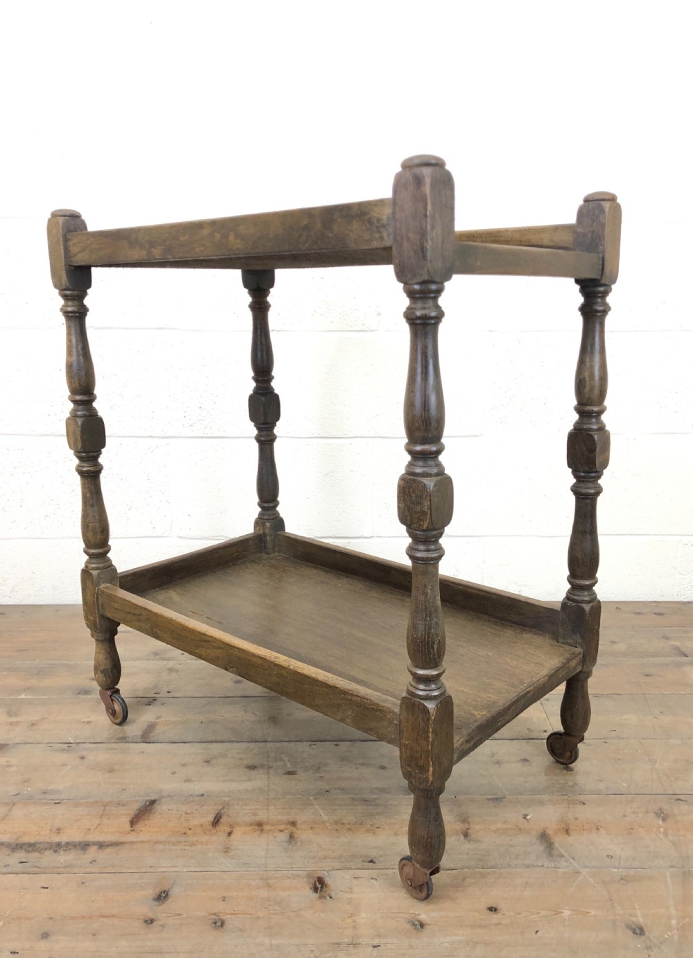 Antique Oak Drinks Trolley View V