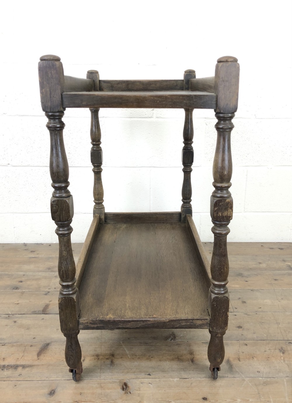 Antique Oak Drinks Trolley View VI