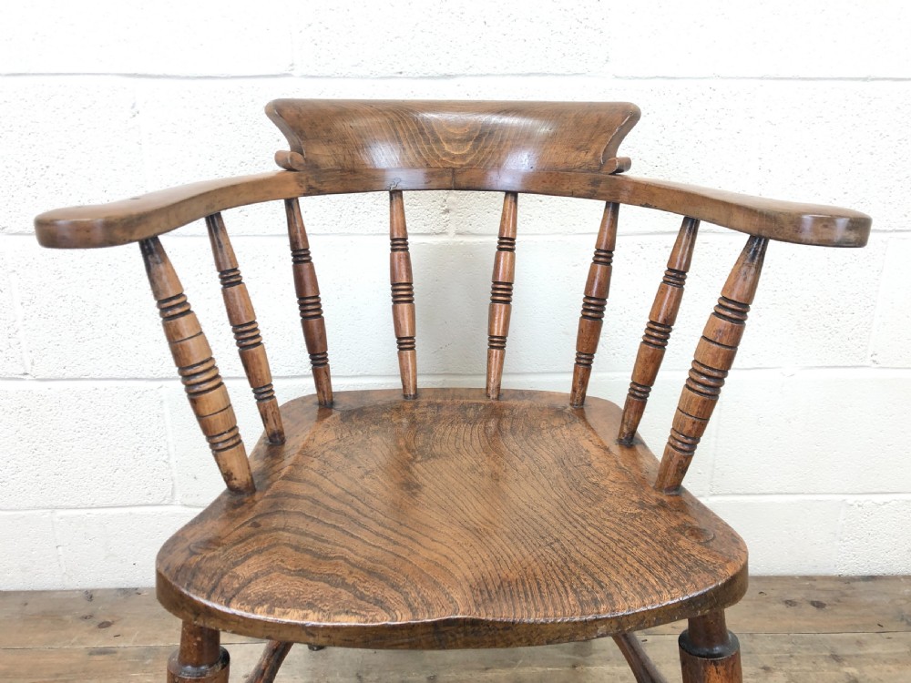 Antique Ash and Elm Smoker's Bow Chair View III