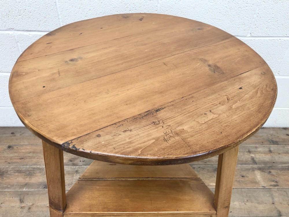 Antique Pine Tripod Side Table View VI