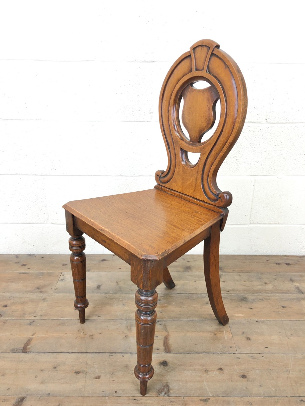 Victorian Mahogany Hall Chair View V