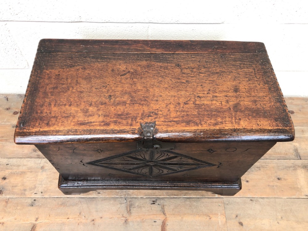 Antique Carved Oak Coffer View II