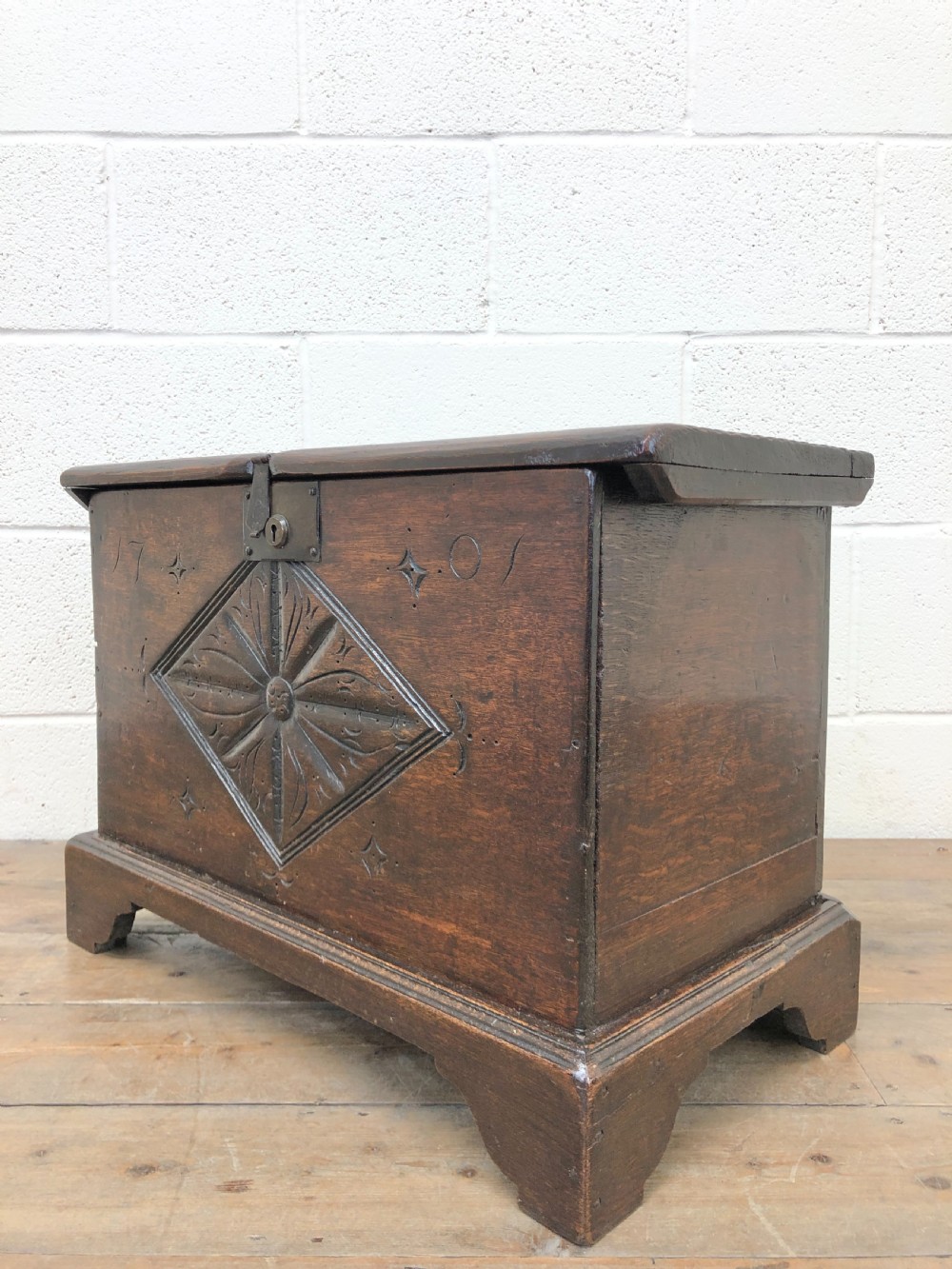 Antique Carved Oak Coffer View V