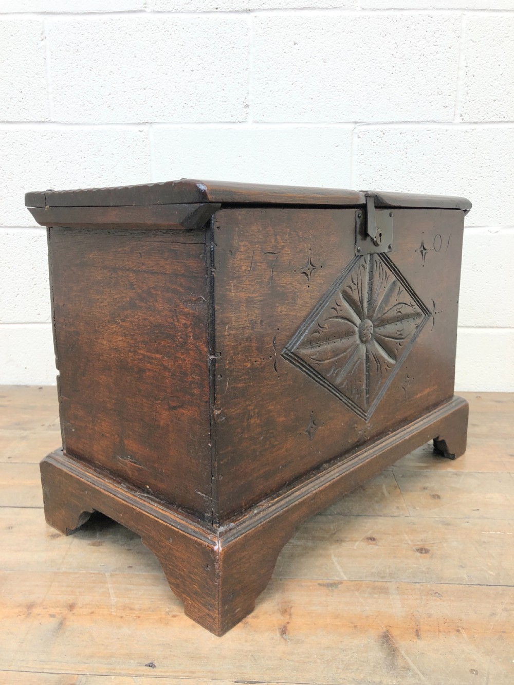 Antique Carved Oak Coffer View VI