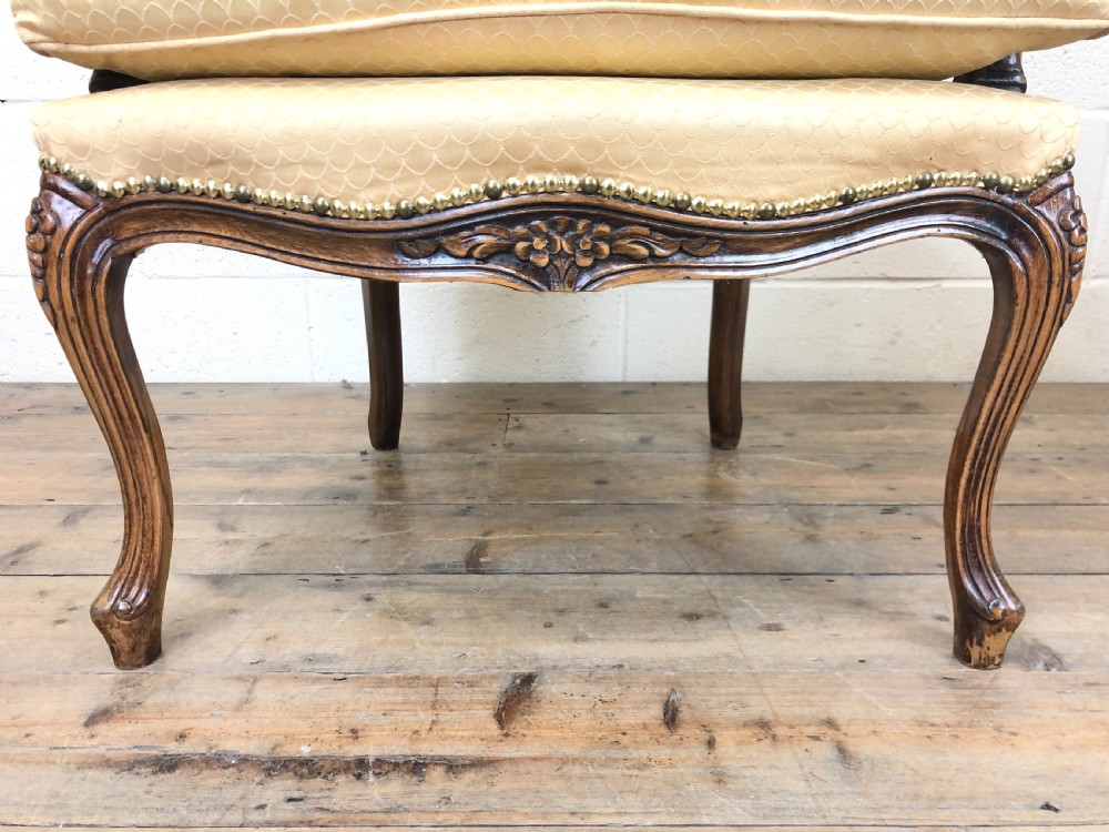 Upholstered Pair of French Cane Chairs View IV