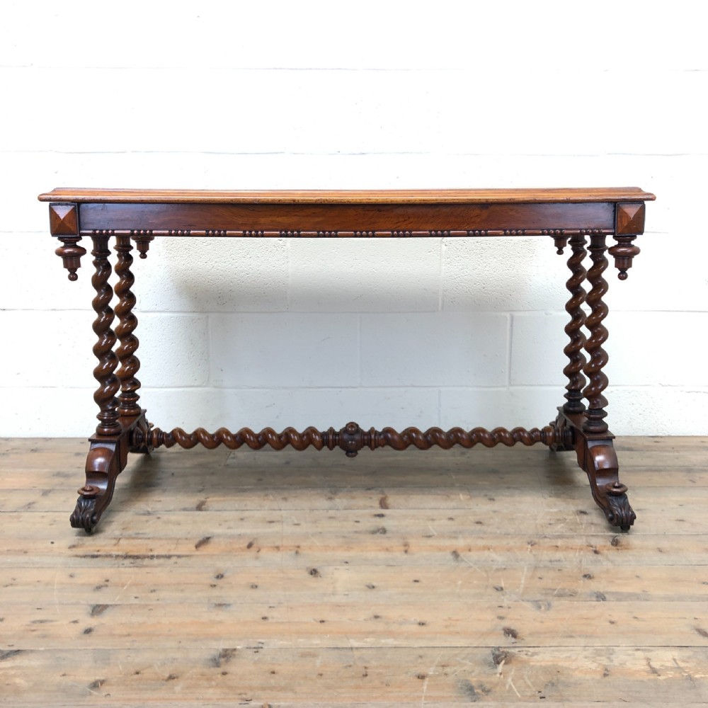 Antique Walnut Table with Barley Twist Legs
