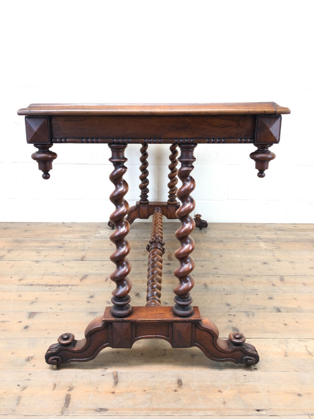 Antique Walnut Table with Barley Twist Legs View VII